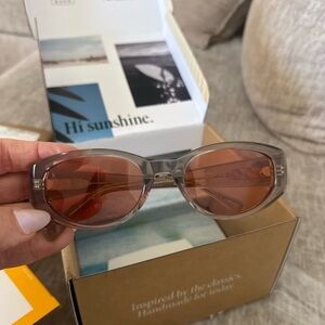 RAEN Sunglasses with Gray Frame and Orange Lenses